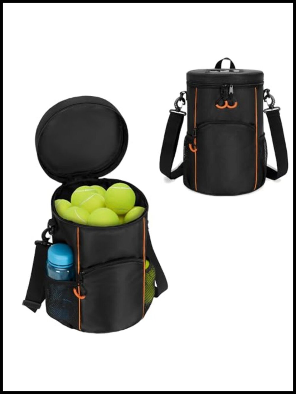 Tennis Ball Bag Holds 45 Balls, Nylon, Sturdy Anti-Slip Bottom, Sports